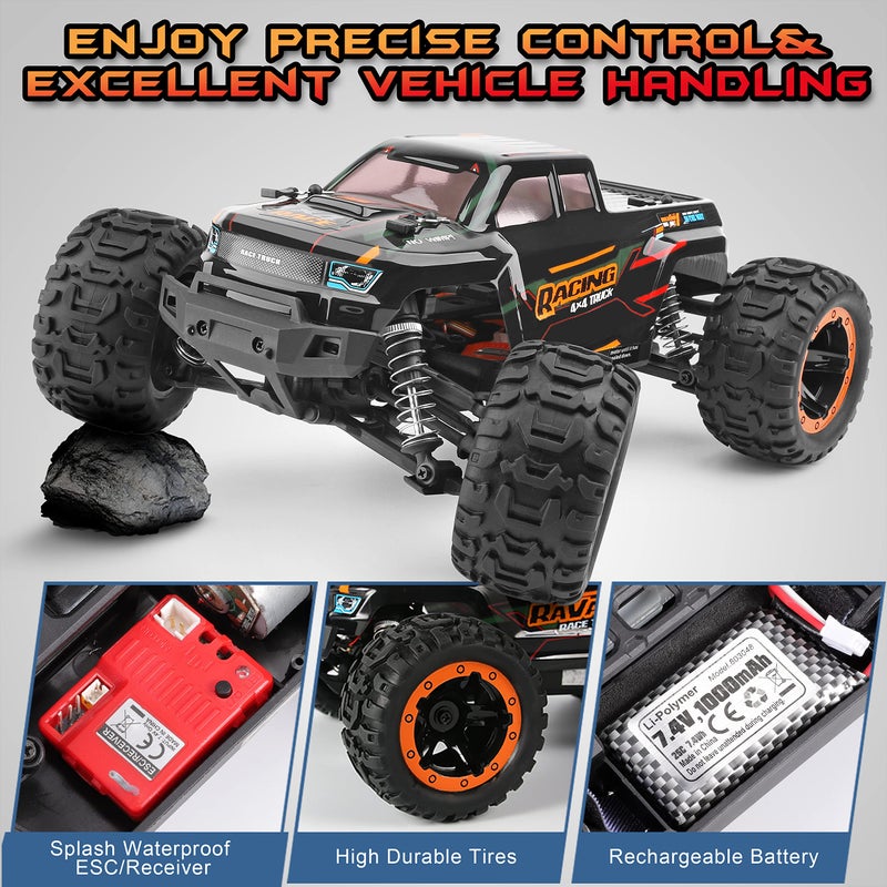 HAIBOXING Remote Control Car 16889, 1:16 Scale 2.4Ghz RC Cars 4x4 Off Road Trucks, Waterproof RTR RC Monster Truck 36KM/H, Toys for Kids and Adults with 2 Batteries 35+ mins Play - Image 3